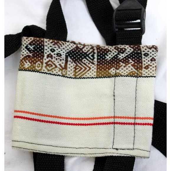 Peruvian Bottle Holder Lanyard Shoulder Strap Native Textile Hiking Outdoor Whit - Picture 3 of 3